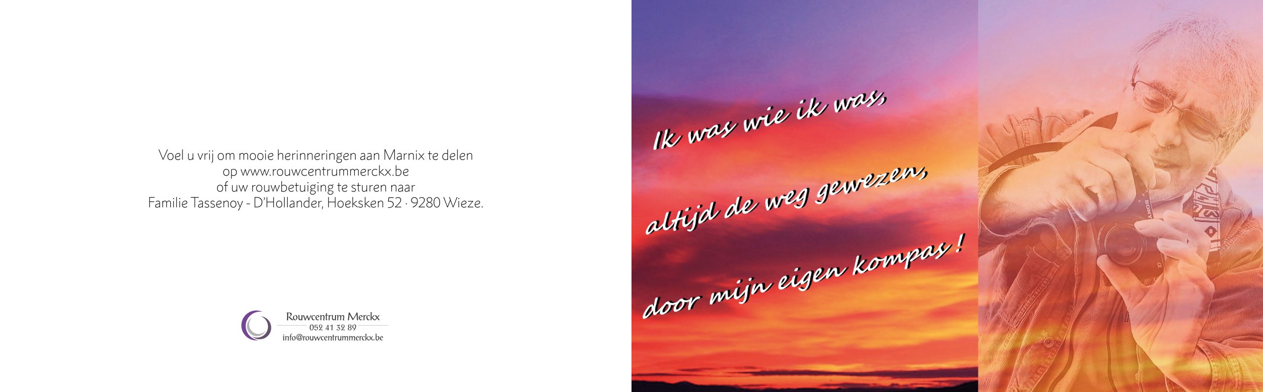 Tassenoy Marnix rouwbrief buiten