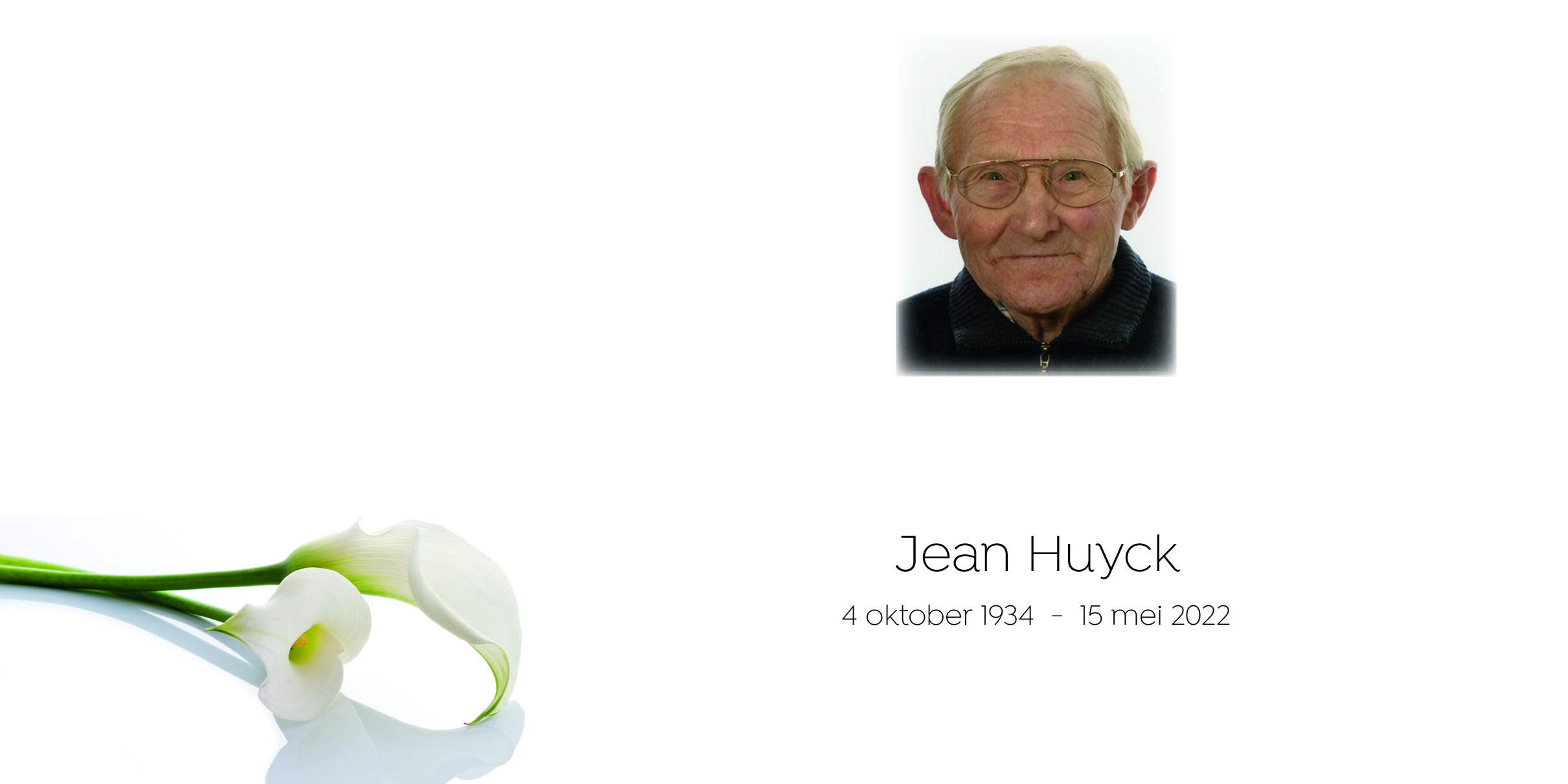 rouwbrief Huyck Jean
