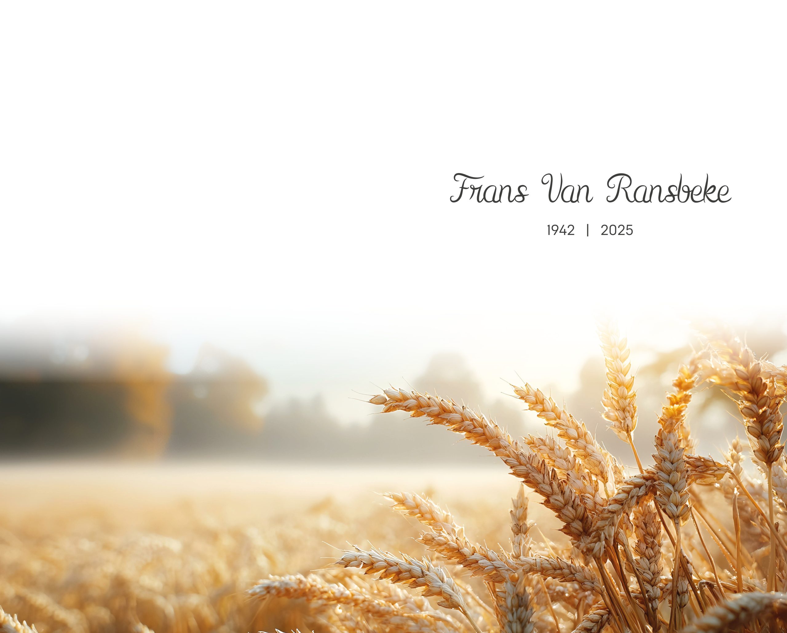 Van Ransbeke Frans rouwbrief