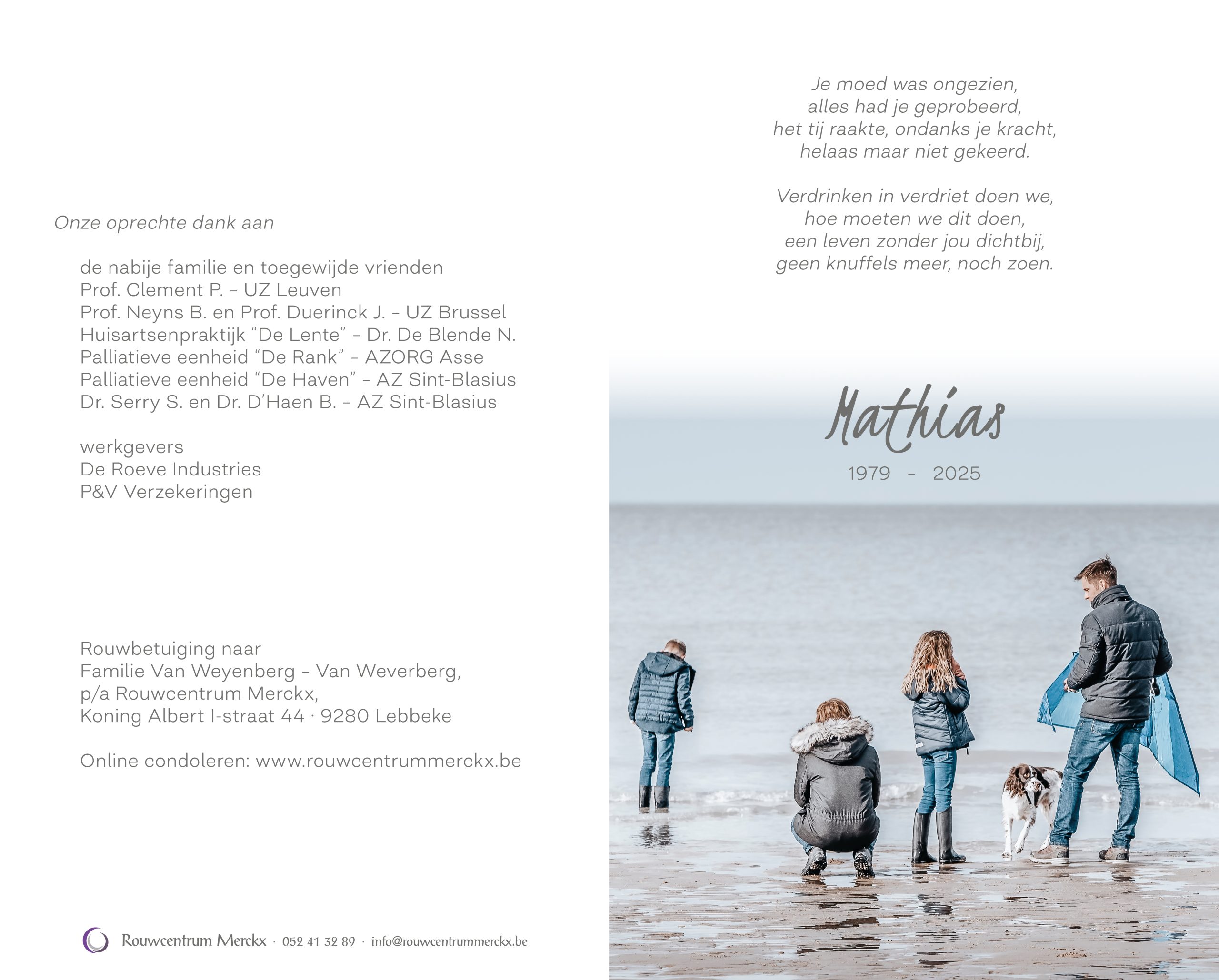Van Weyenberg Mathias rouwbrief