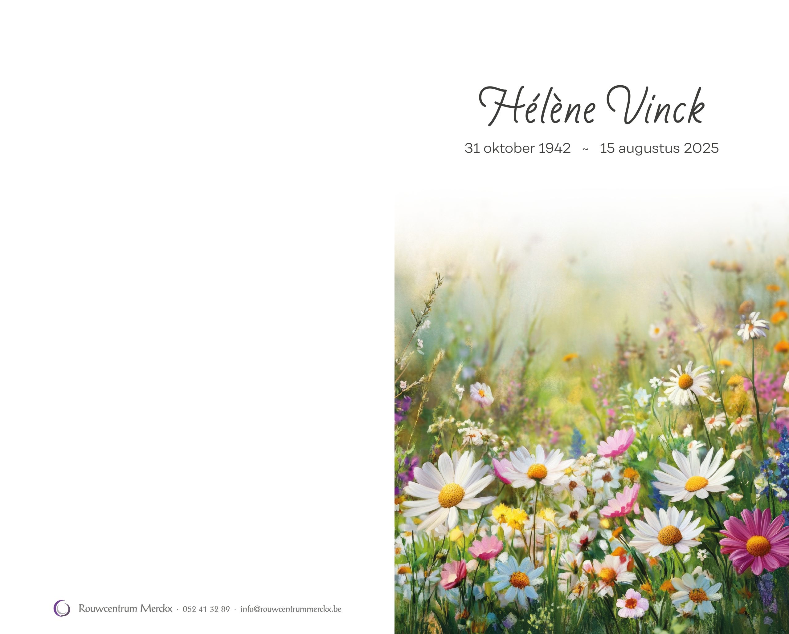 Vinck Hélène rouwbrief