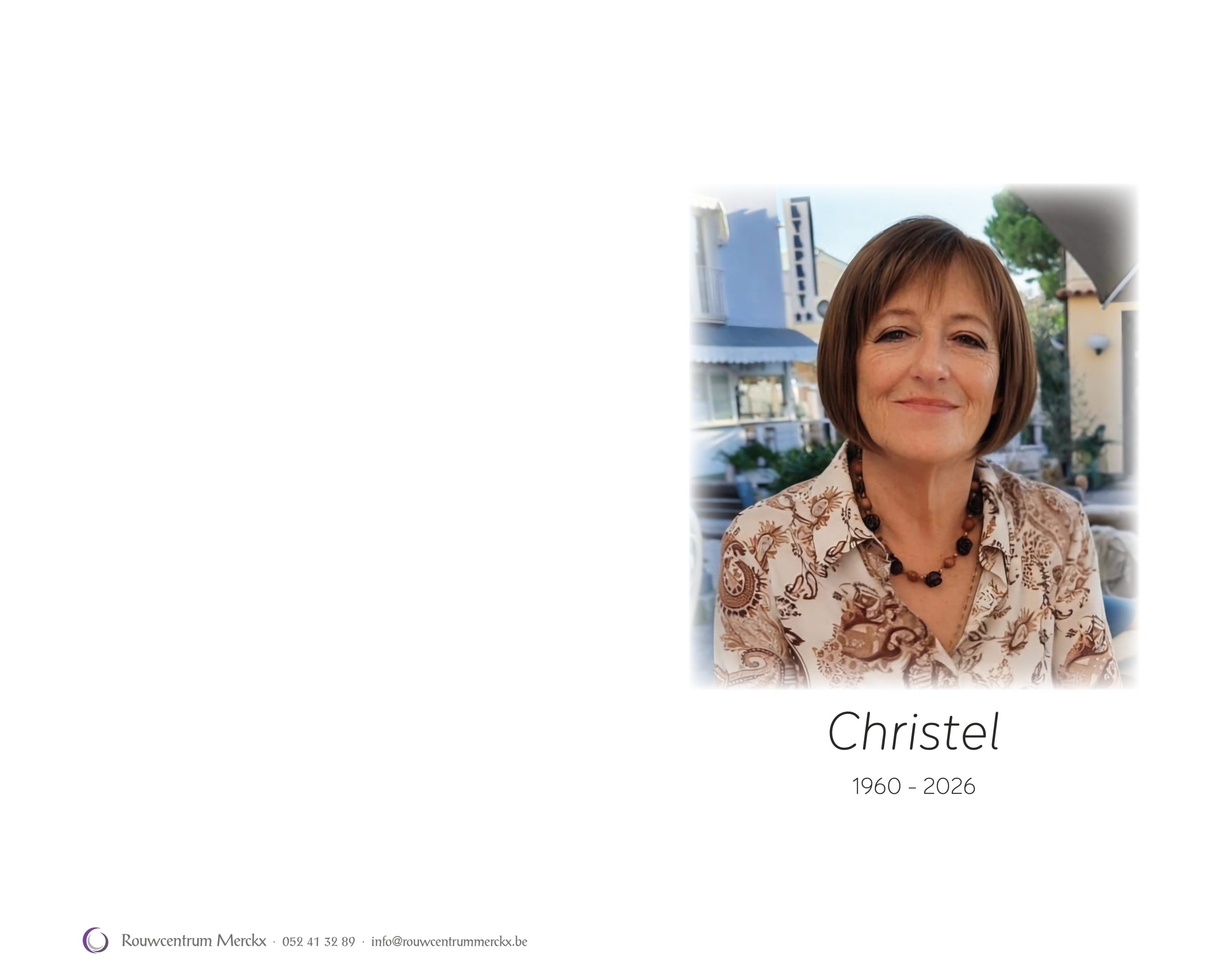 Callebaut Christel rouwbrief