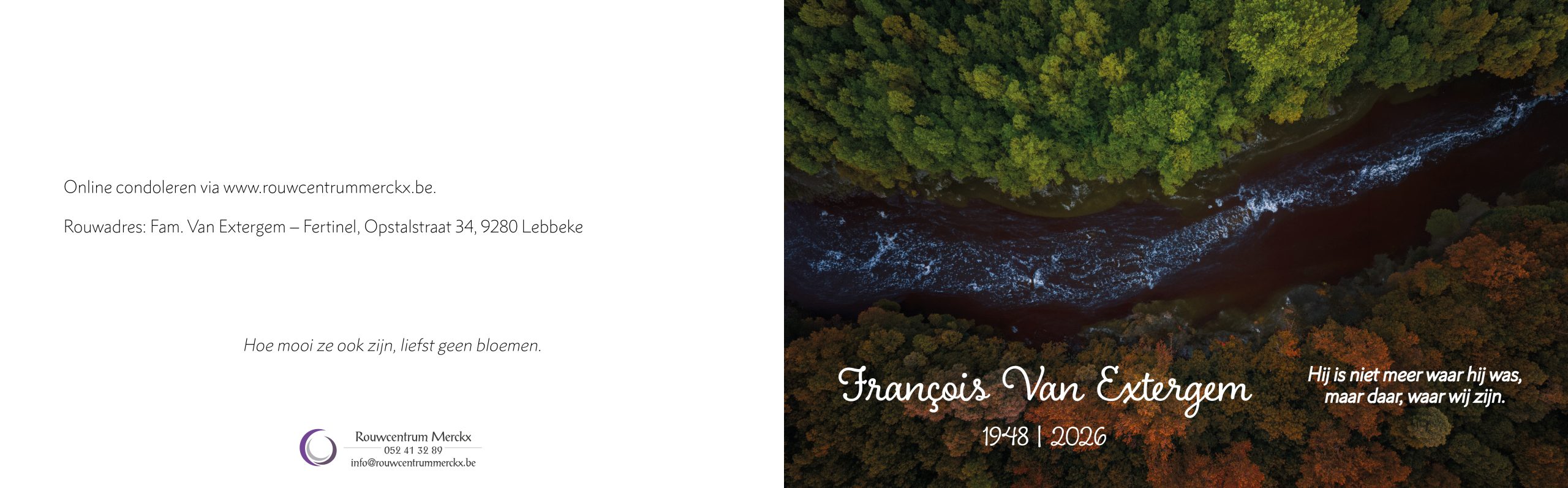 Van Extergem François rouwbrief