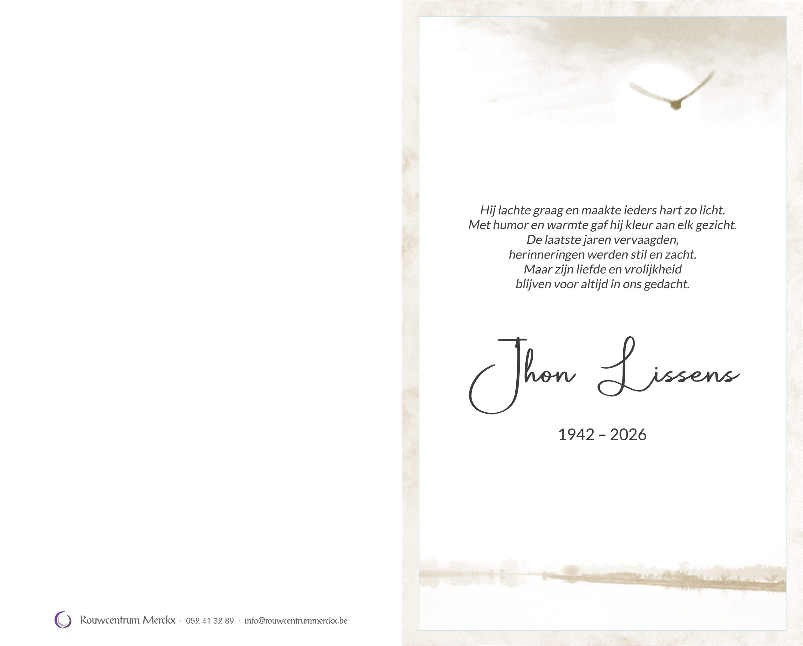 Van Moerkerke Willy rouwbrief