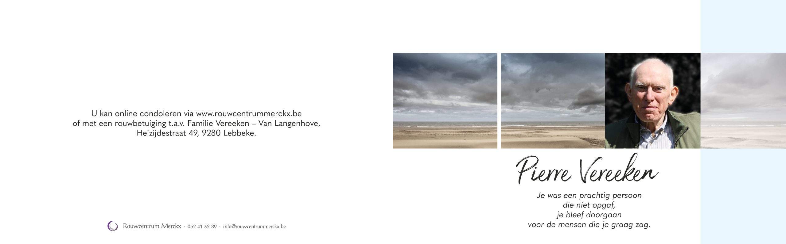 Vereeken Pierre rouwbrief