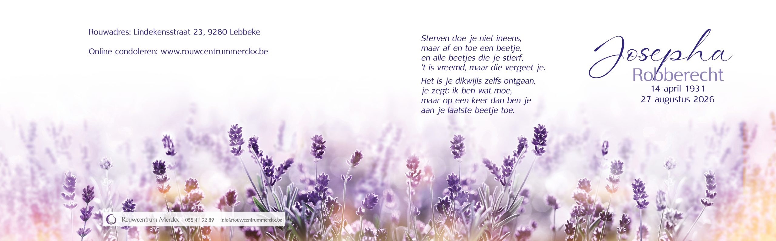 Robberecht Josepha rouwbrief