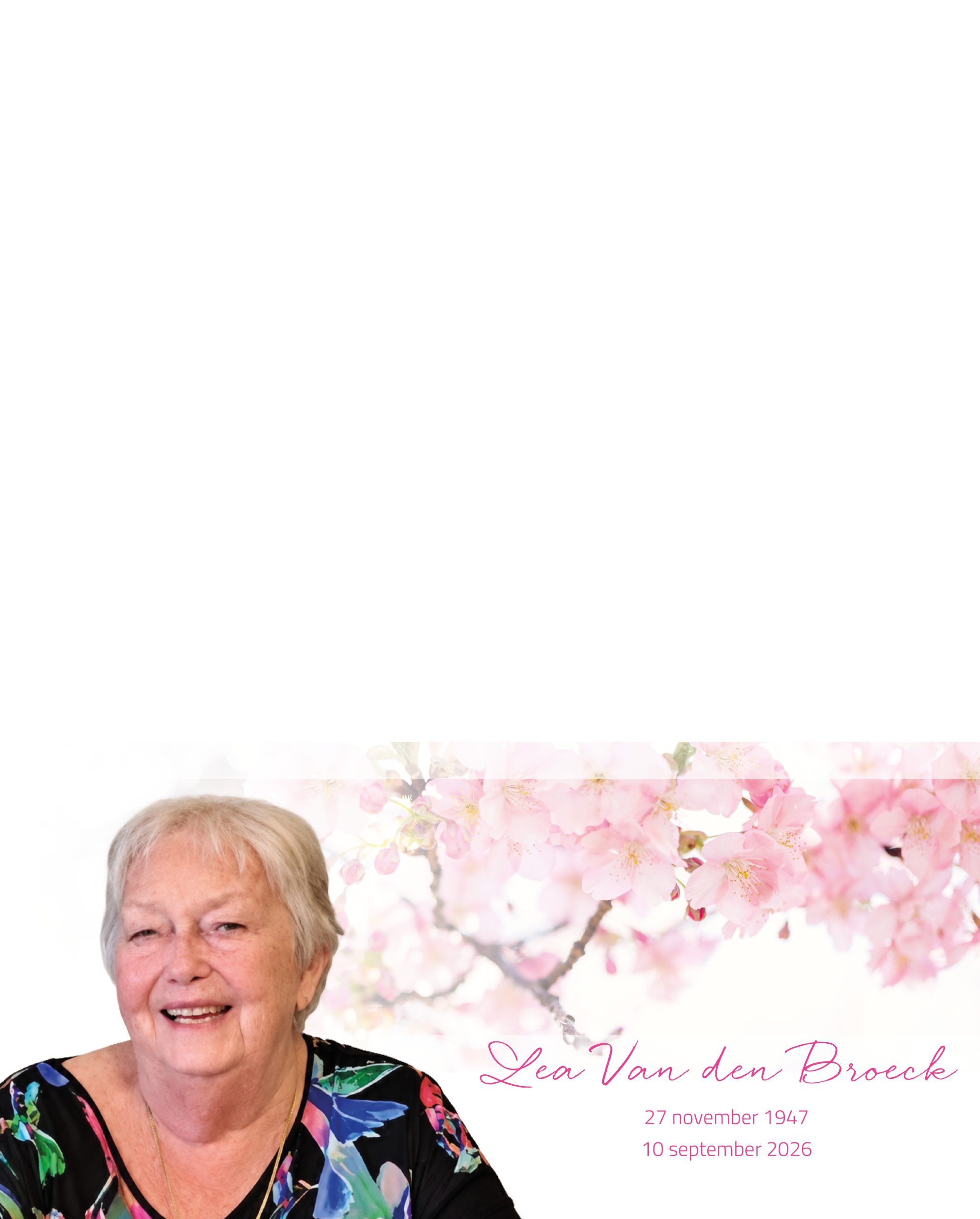 Van den Broeck Lea rouwbrief